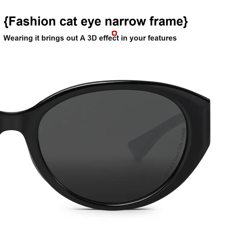 ZIPPO Plate Frame TR90 Cat Eye Sunglasses Unisex Black/Translucent Gray-6