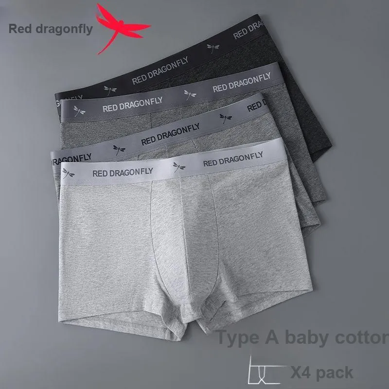RED DRAGONFLY Cotton Panties Men's 4 Pack Gift Box Set-5
