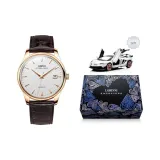 White Dial Rose Needle Brown Leather Strap
