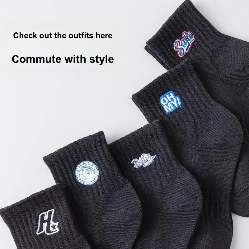 MIIOW Mid Calf Socks Unisex 5 Pack-46