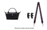 Black with Silver-Tone Buckle 94cm (Top Grain Leather Head+Canvas)+Perforated-Free Set