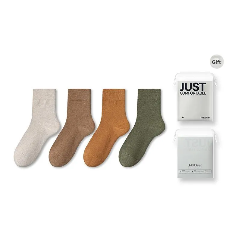 FIRS Mid Calf Socks Men's Shopping Bag 4 Pack-42