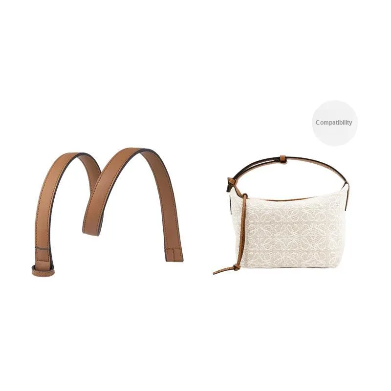 Cow Leather Bag Shoulder Strap Women's Brown/Black
