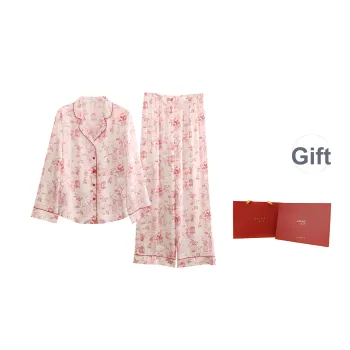 JINSANT Pajama Set Women's Gift Box Set White Base Red Porcelain