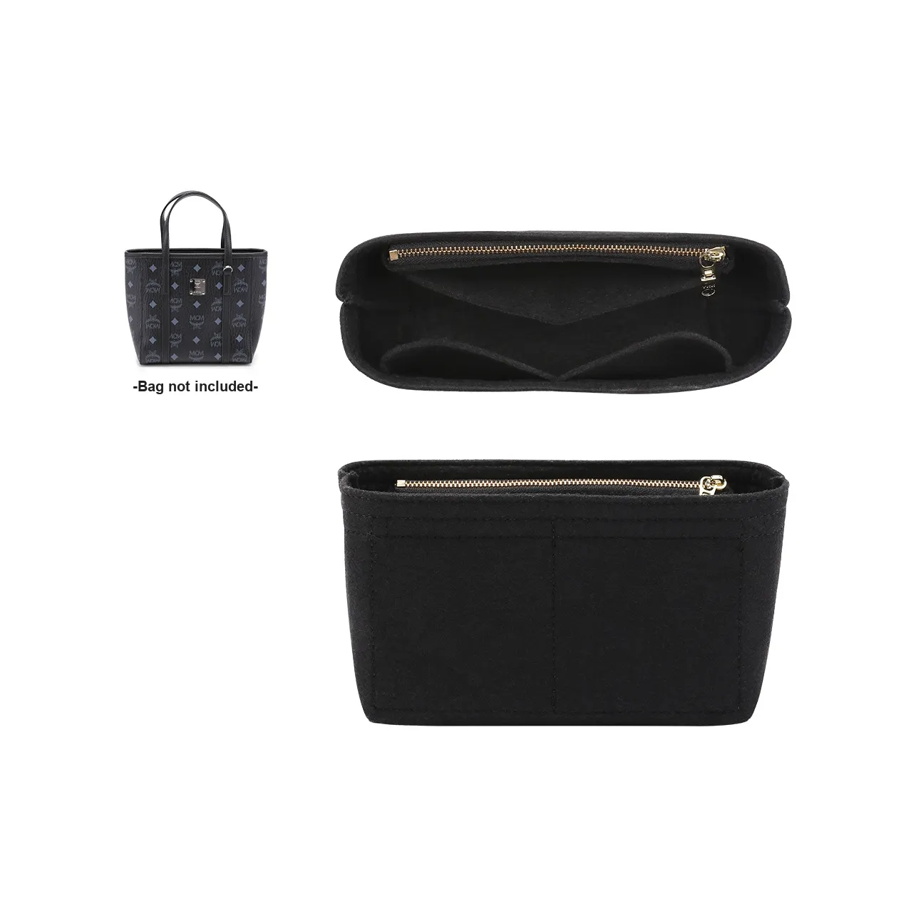 Jingxi Felt Mini Basket Bag Mini Toni Visetos Medium Bag Storage Bag Merch Bag Insert Women's Black