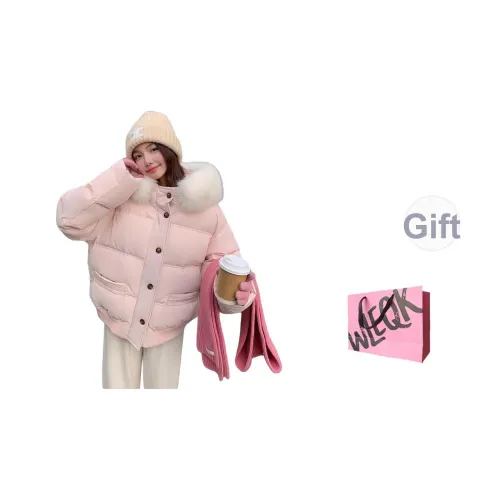 WLEQK Розовый Женский пуховик