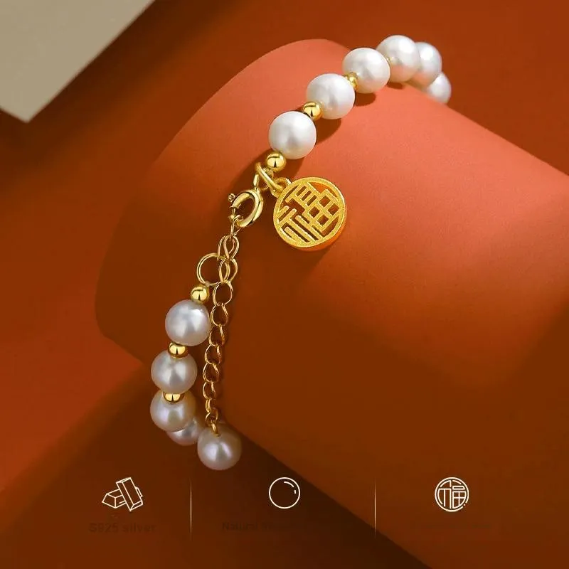 Chongqing Gold Store S925 Silver Bracelets Women's-2