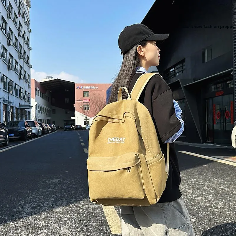 BRABOSTON Canvas Backpack Unisex Black/Pink/Khaki/Blue-6
