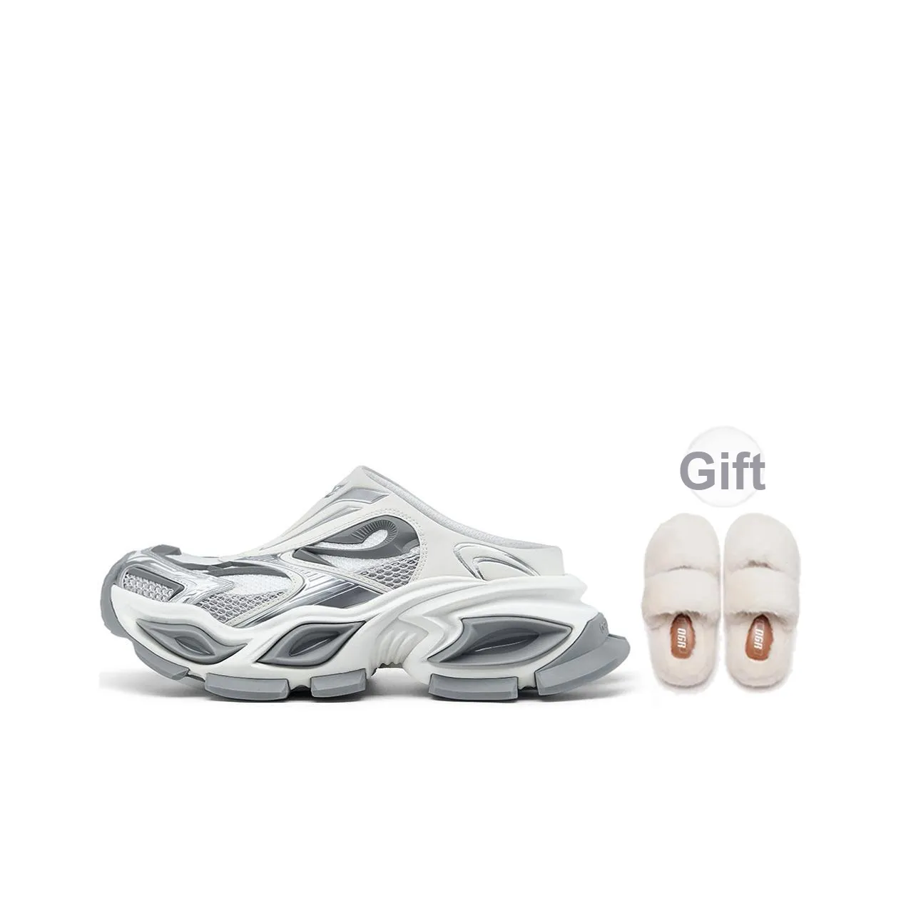 OGR Износостойкие Домашние тапочки Унисекс Белый Серый