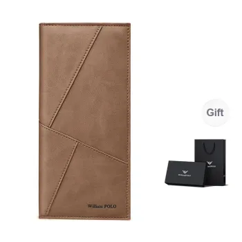 WilliamPOLO Microfiber Synthetic Leather Wallet With Multiple Card Slots Money Clip Regular Unisex Khaki