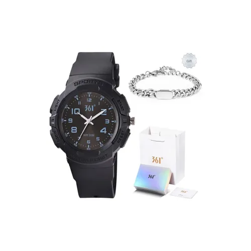 361° Кварцевый механизм Часы Унисекс Черный циферблат