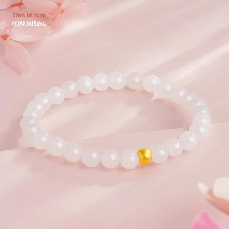 CHOW TAI SENG Hetian Jade Bracelets White Jade Unisex-6
