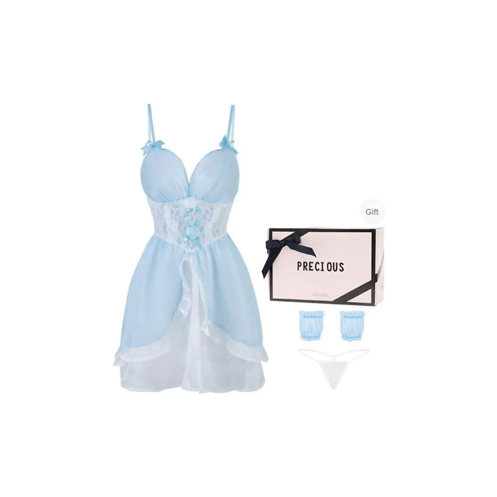 TLXT Nightgown Women's Gift Box Set Blue