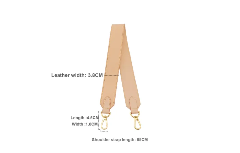 Ingenuity Handmade Cow Leather Bag Strap Women's Beige-31