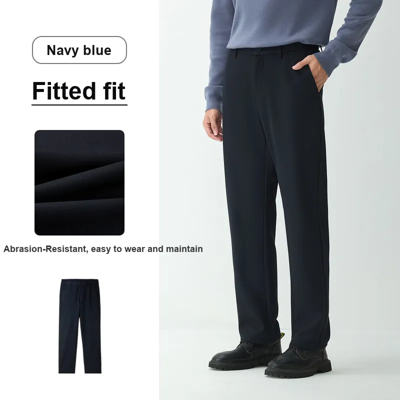 HLA Casual Pants Men Navy Blue 8G-3