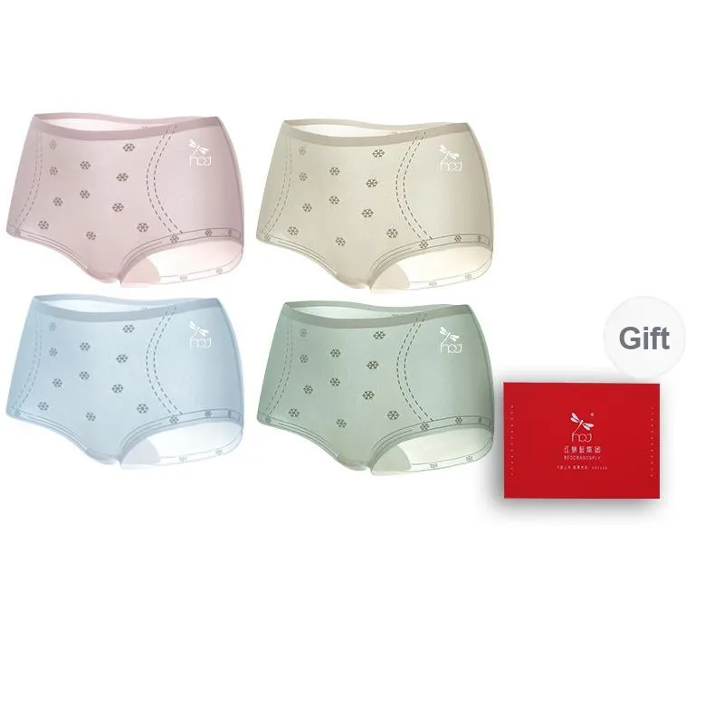 RED DRAGONFLY Ice Silk Panties Women's 4 Pack Gift Box Set-7