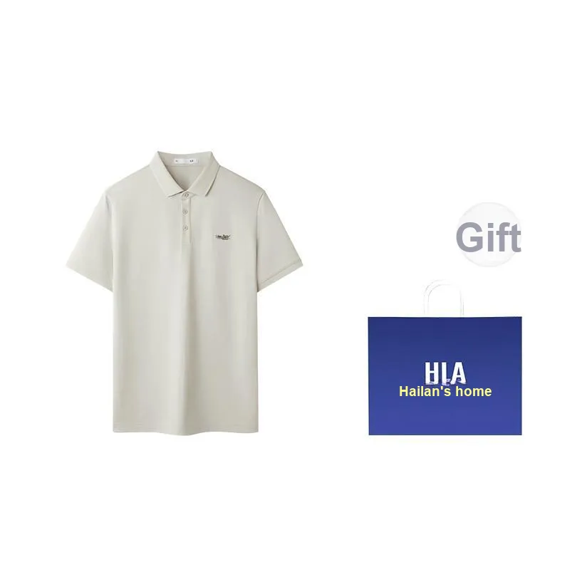 HLA Охлаждающий Гигроскопичный Быстросохнущий С принтом буквы Классический Отложной воротник Короткий рукав Поло Мужской
