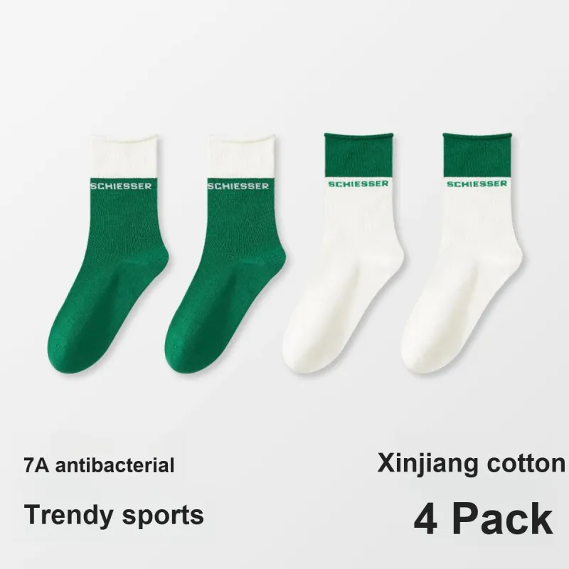 Shuya Knee High Socks Women's 4 Pack-8