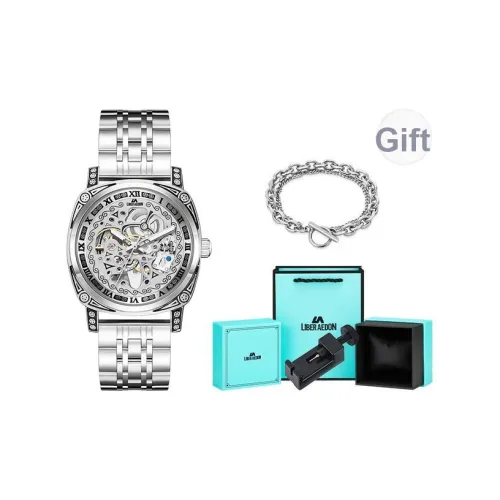 LIBER AEDON Механические Мужские Часы с Часы-Механизм и Циферблат-Скелет