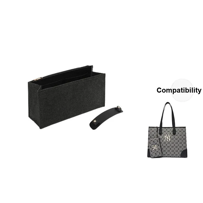 Luxury Care Artisan Workshop Felt Tote Bag Shopping Bag Strap Women's Black