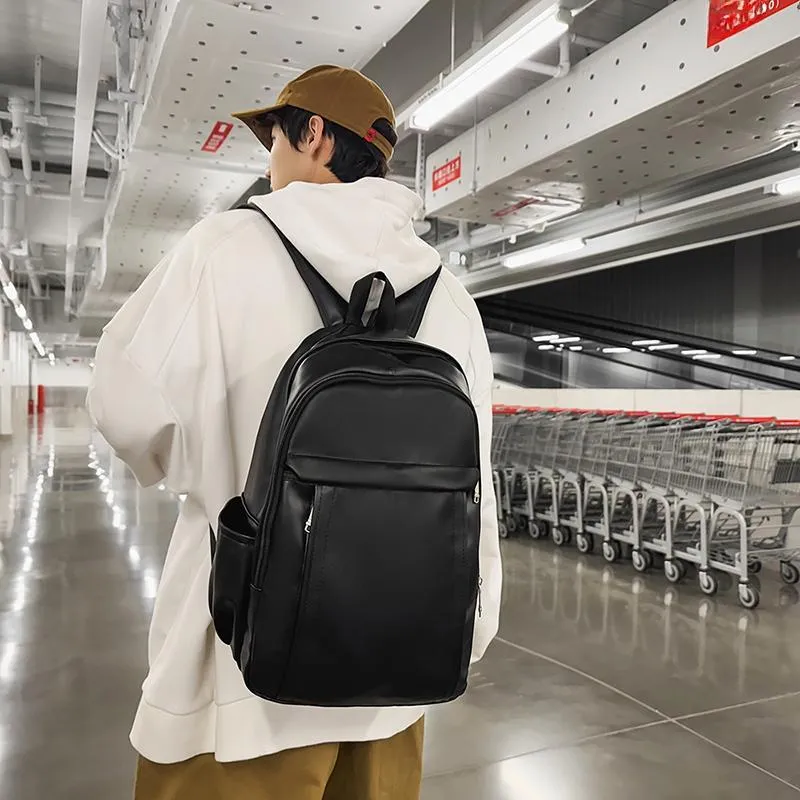 Yalu PU Backpack Men's Ecru/Gray/Black/Khaki-3