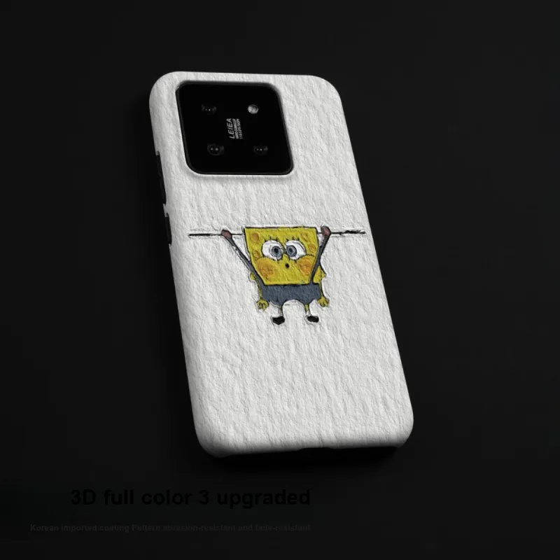 Keshami PC Material Fully Enclosed Impact Resistant Matte Oil Painting Sponge Phone Cases Suitable For Xiaomi 14/14pro-6