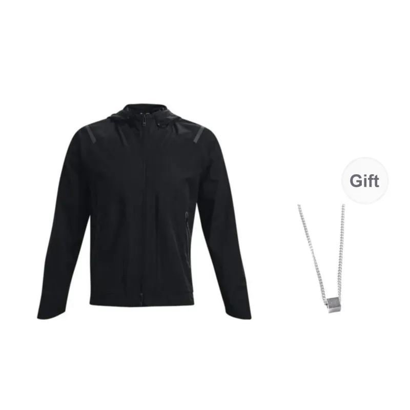 Under Armour UA Sun Protection Series Jackets Coats Men's Black Comes With Necklace-0