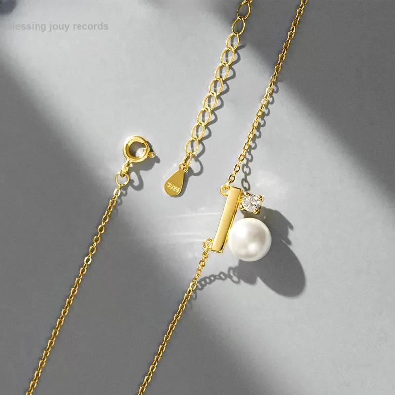 Fu Ru Ji 925 Sterling Silver, Shell Pearl Necklaces Women's-3