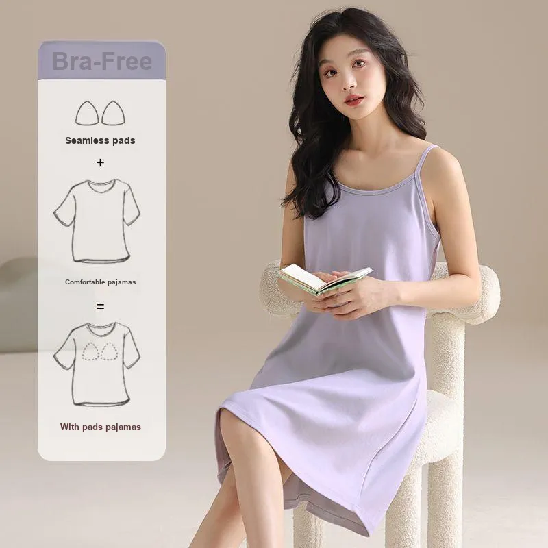 XISHE Nightgown Women's Light Purple-1