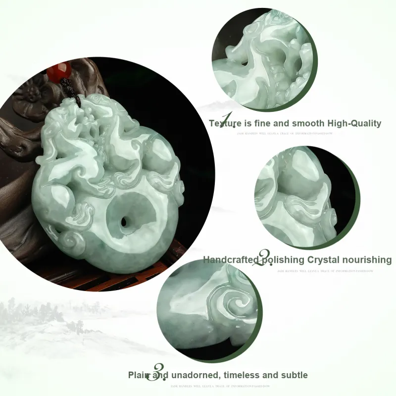 Oriental Jade Glutinous Jade Necklaces Unisex-3