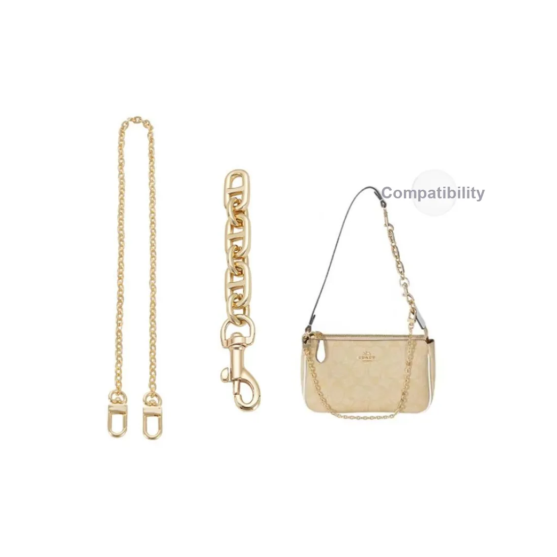 Lan Bao Fan Metal Extender Chain+Bag Decorative Chain Accessories Set
