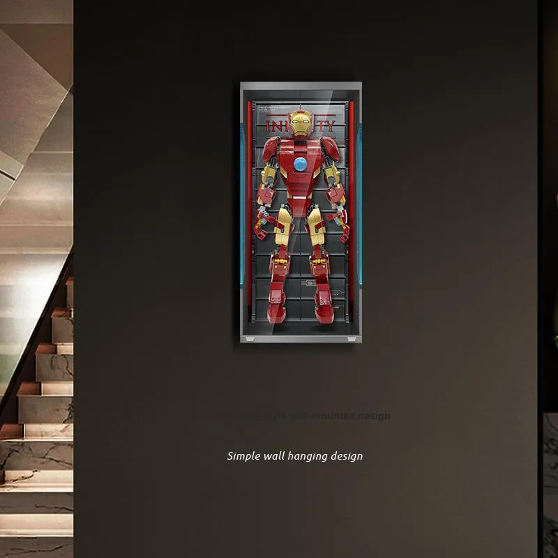 LIGHT YOUR BRICKS LeYiYi Compatibility Building Block 76206 Iron Man Doll Storage Box Model Accessories-6