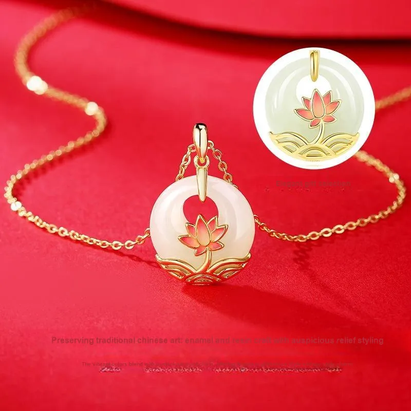 Royal Heaven's Choice Hetian Jade Pendants White Jade/Pale Greenish White Jade Women's-2