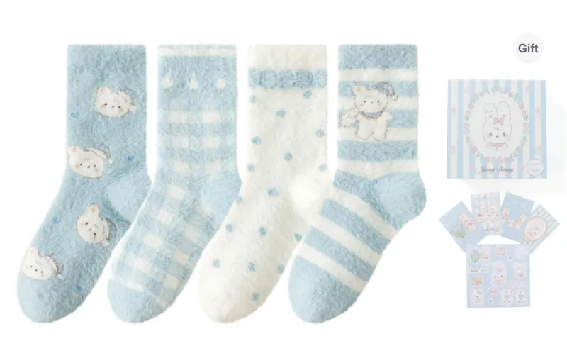Caramella x Kiki Mid Calf Socks Women's Box 4 Pack-2