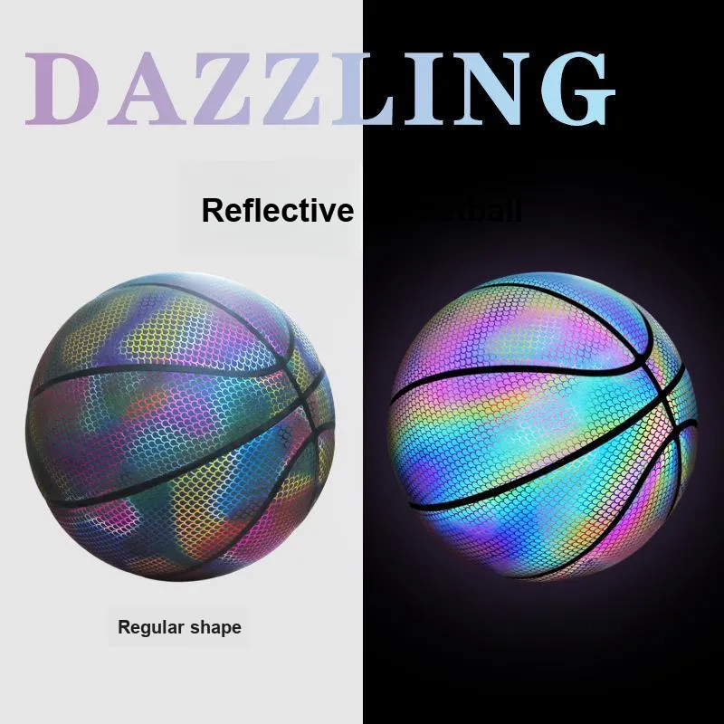 THREEHUAN PU Basketball Size 7 Ball Reflective Training Unisex-11