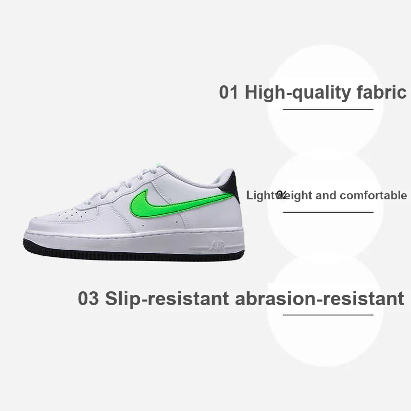 Nike Air Force 1 GS White Green Strike-1