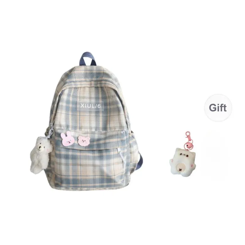 URBAN FOREST Cotton Linen Blend Backpack Unisex Black/Gray/Purple/Blue/Green-19