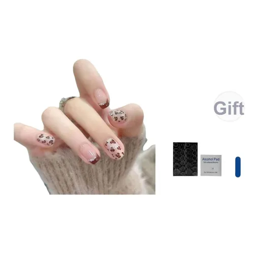 OUYUJI Ручной работы Готовый товар Съемный False Nail Миндаль Короткий LADDER Янтарный Стиль Smudge Instagram