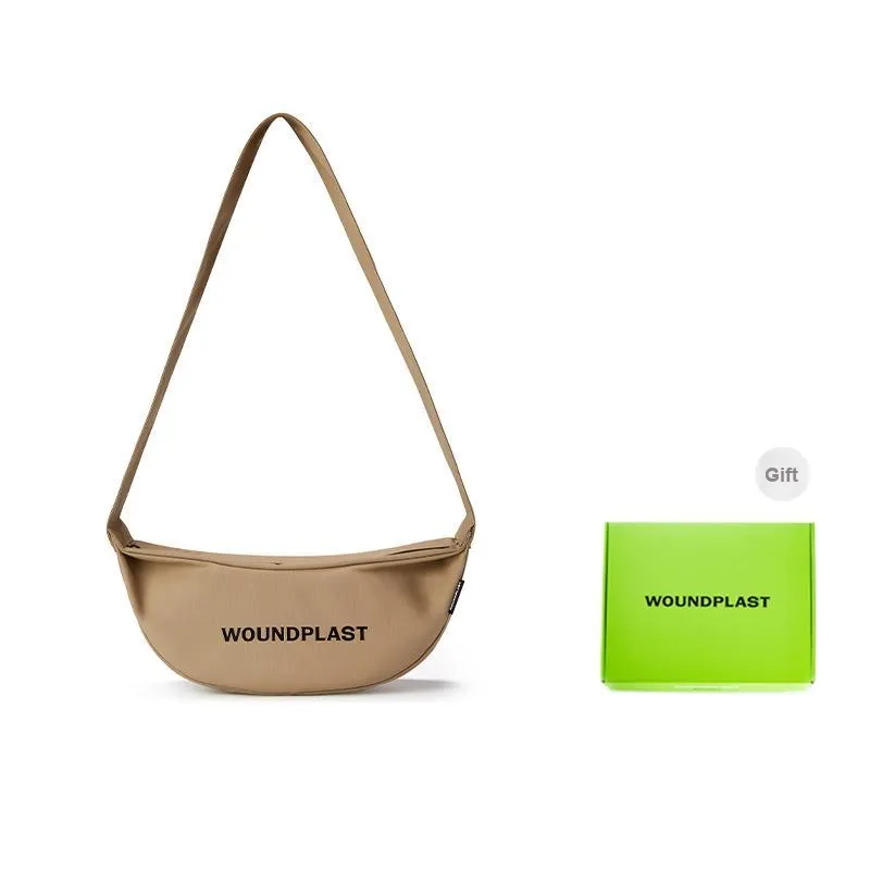 WPT PU Nylon Fabric Dumpling Bag One Shoulder Crossbody Fanny Pack Medium Size Unisex Black/White/Khaki/Green/Blue-11