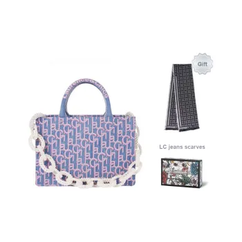 Laurence & Chico Cotton One Shoulder Handbag Medium Size Women's Pink Blue