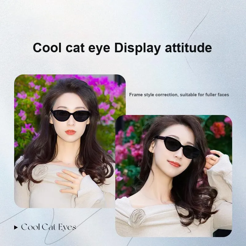 LOHO Plate Frame Cat Eye Driving Outdoors Travel Photography Sun Protection Ultraviolet Sunglasses Unisex-6
