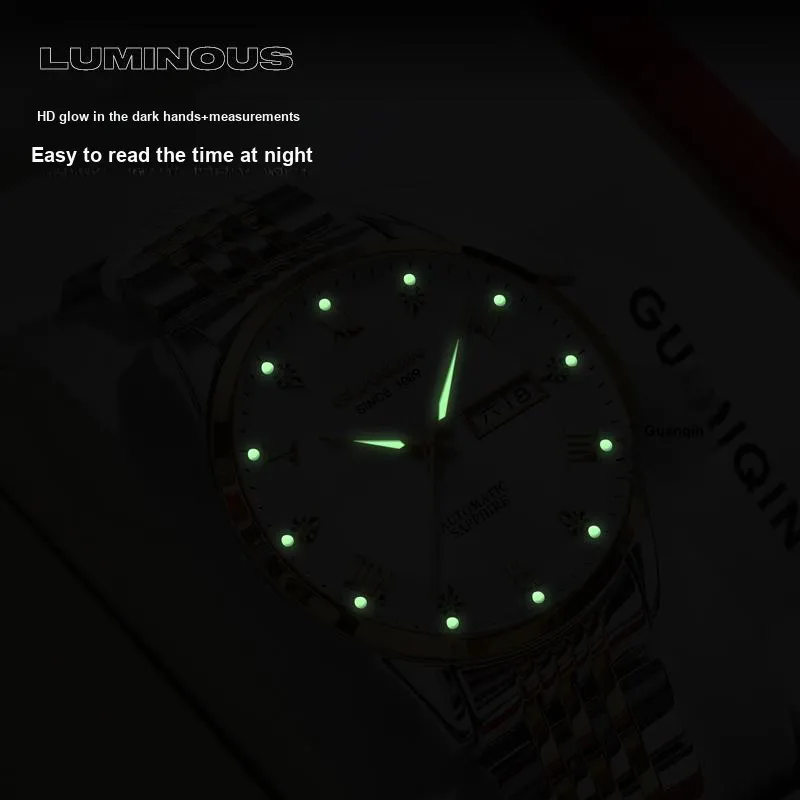 GUANQIN Automatic Mechanical Movement Stainless Steel Strap Watch Men's Watches Gray Dial-21