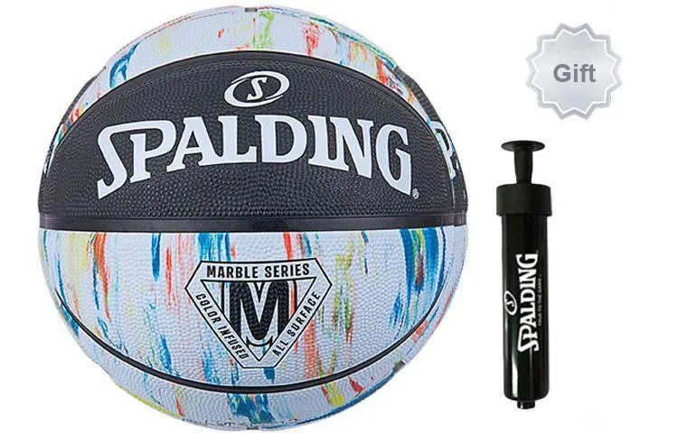 SPALDING Marble print Collection Rubber Basketball Black White Size 7 Training Unisex-5