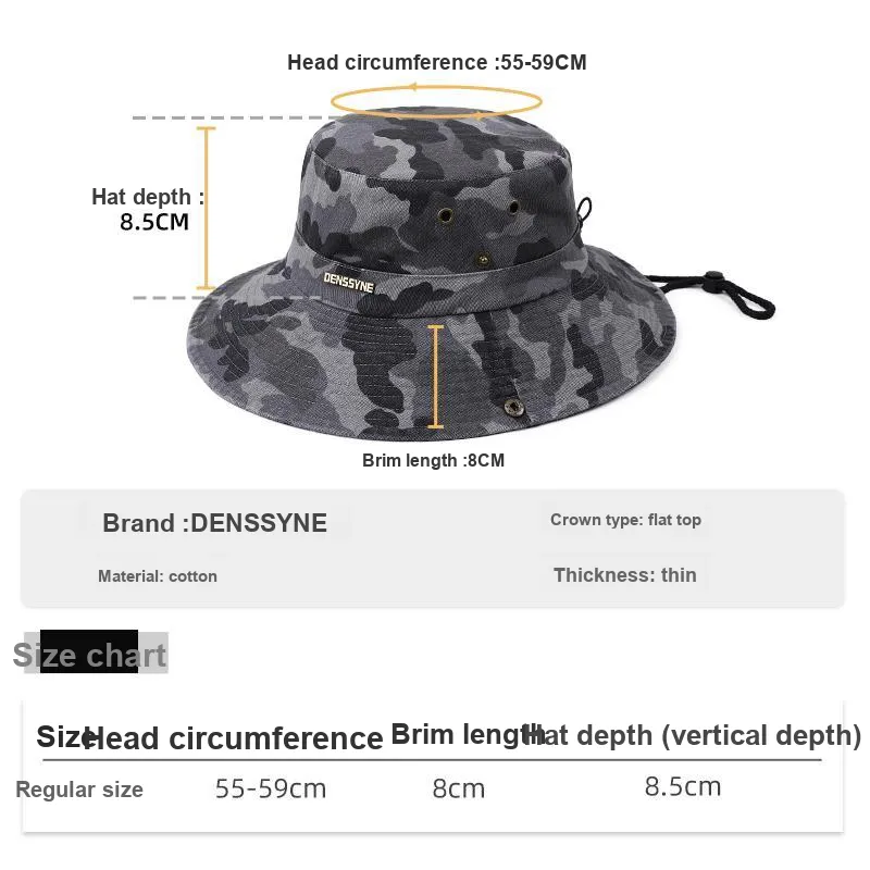 DENSSYNE Cotton Bucket Hats Men's-4