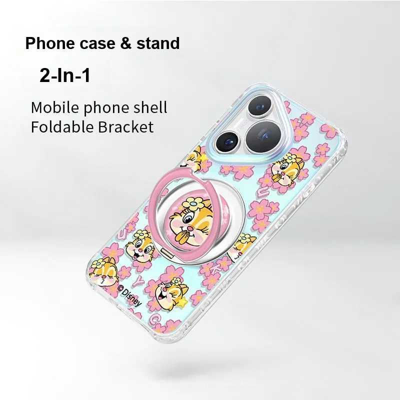 Marsfield Acrylic Material 360 Iridescent Support Point Pink Floral Squirrel Phone Cases Compatibility Huawei P70/PRO-4