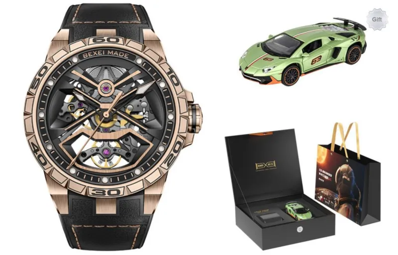 BEXEI The Wandering Earth Collaboration Mechanical Movement Watch Men's Watches Cut-Out Dial-10