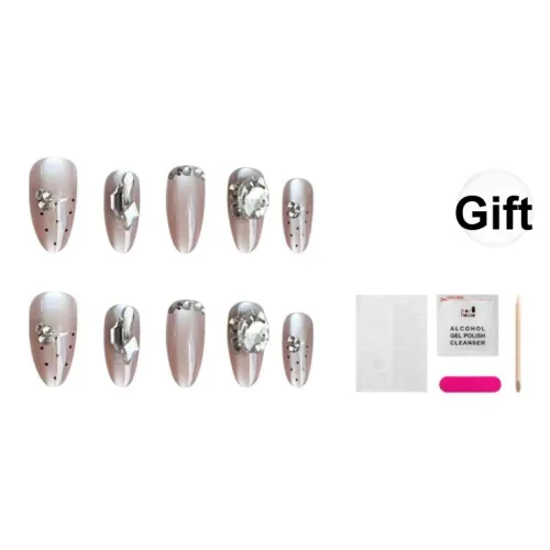 JIABITU Гороховый узор Позолоченный Стразы Украшенный Овал Градиентный Телесный Однотонный