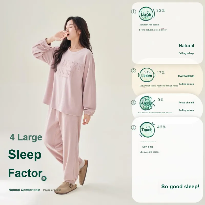 Aannsfam Pajama Set Women's Pastel Pink-2
