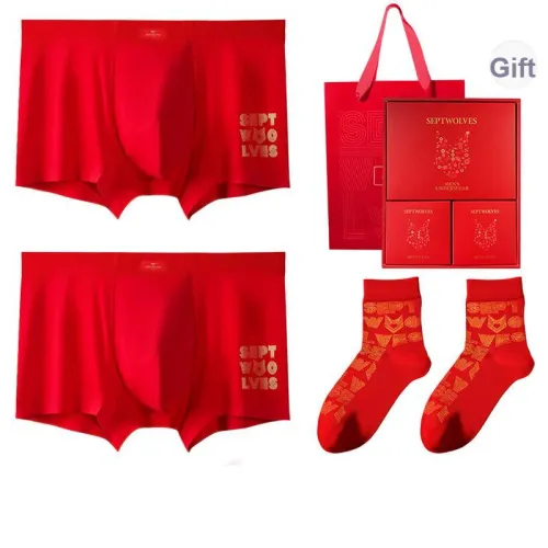 SEPTWOLVES Нижнее белье Подарочная коробка Мужской 4 упаковки + Сумка для покупок