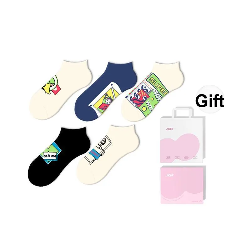 JKN Ankle Socks Unisex 5 Pack Gift Box Set Included